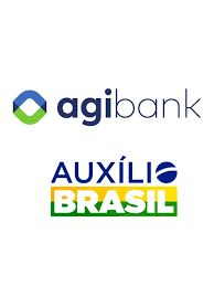 Logo Agibank e logo Auxílio Brasil